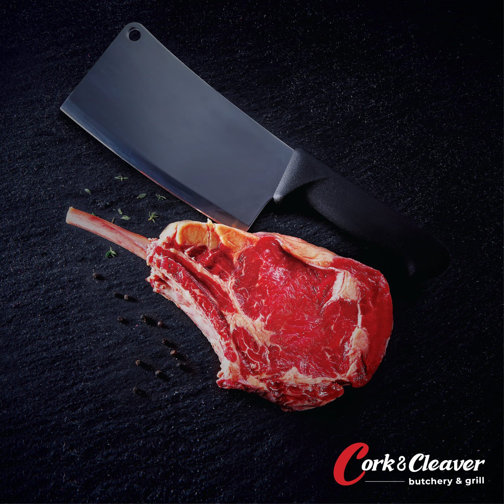 Steak being sliced at Cork & Cleaver