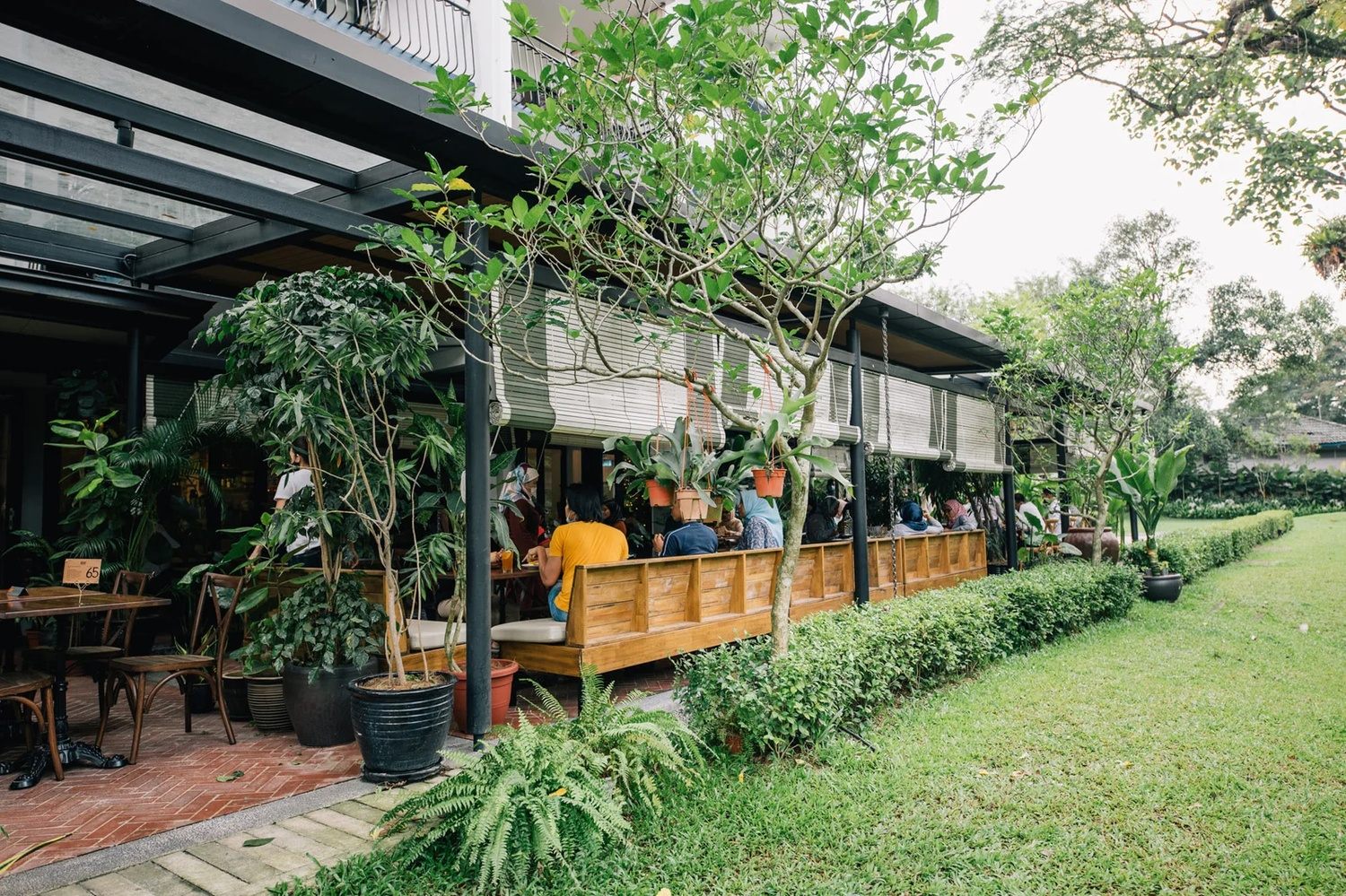Garden terrace seating at Kenny Hills Bakers & Bistro