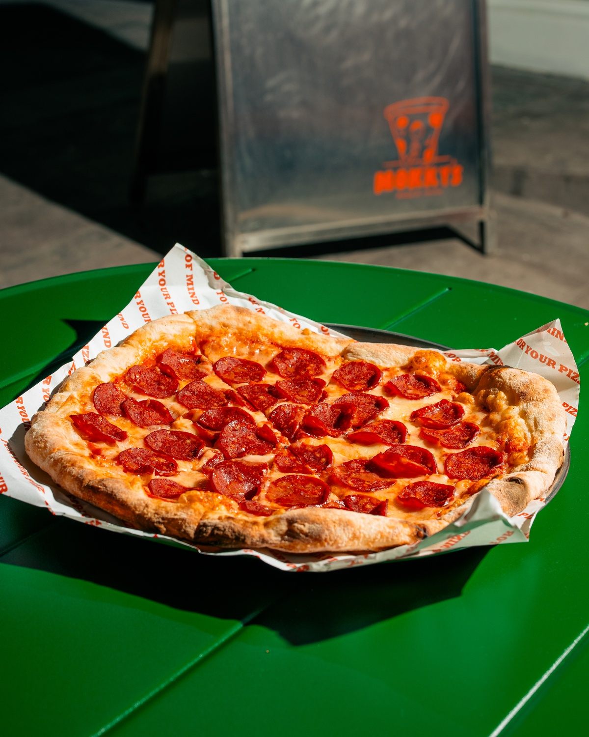 Pepperoni pizza at Mokky's Pizza