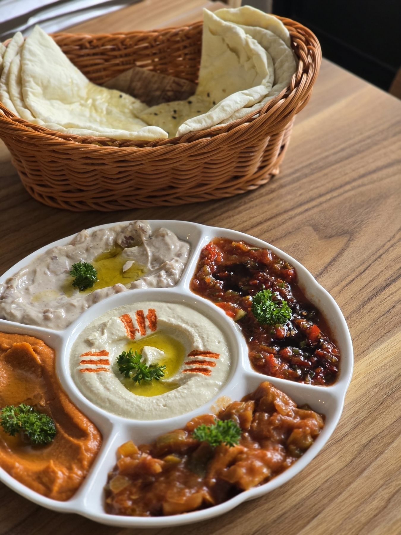 Platter of mezze dips served at Turks KL