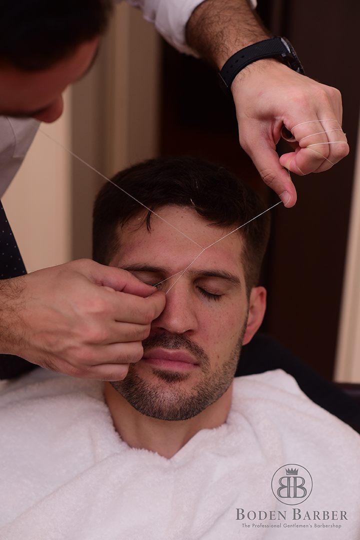 Client in the barber chair at Boden Barber
