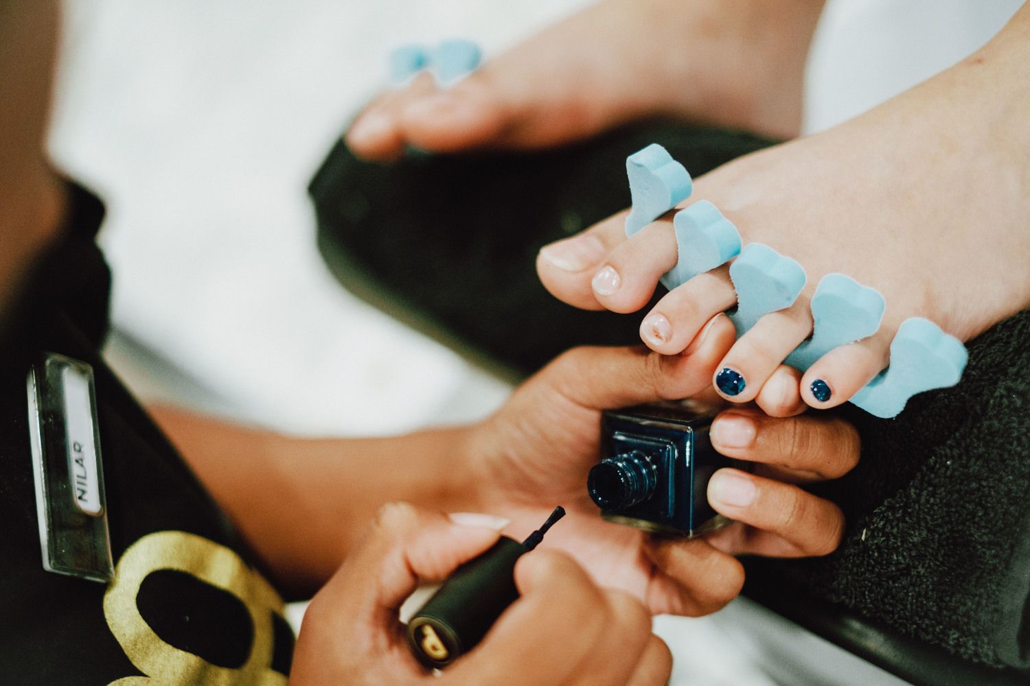 Choosing a nail polish shade at POSH Nail Spa