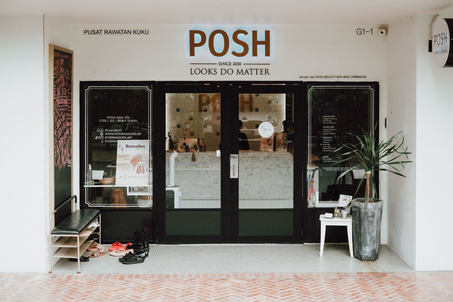 Shopfront of POSH Nail Spa at The Stories of Taman Tunku